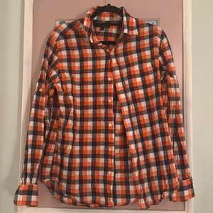 Men’s orange and blue checker shirt